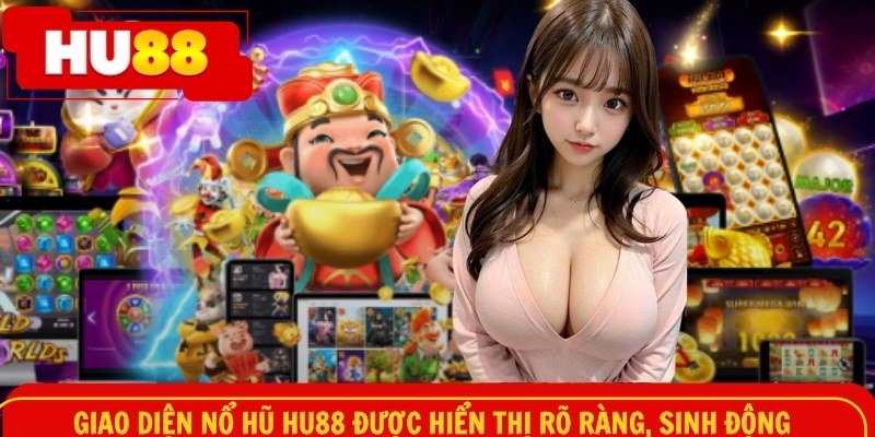 Giao diện nổ hũ HU88 được hiển thị rõ ràng, sinh động